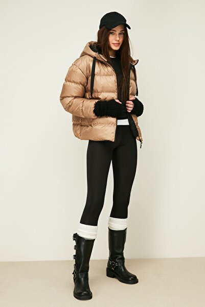 QAWWA Dámská zimní bunda z norkového vlákna s kapucí a kapucí