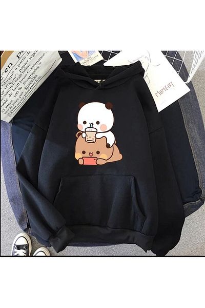 Korefanzin Kawaii черен суичър с качулка Dudu Budu