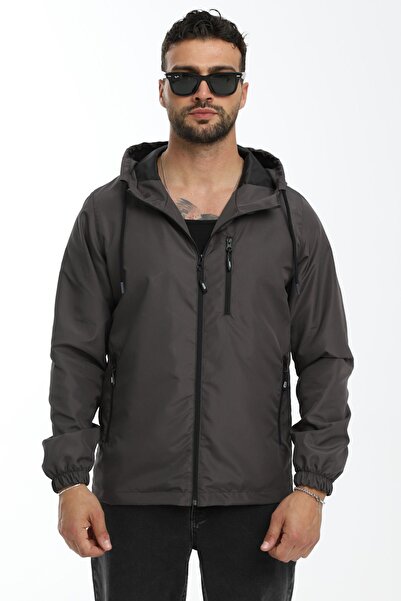 river green معطف واق من المطر للرجال ببطانة أنثراسايت مقاوم للرياح وجيب بغطاء...