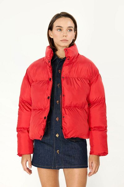 QAWWA Red Women's Coat - Windproof and Water Resistant Padded