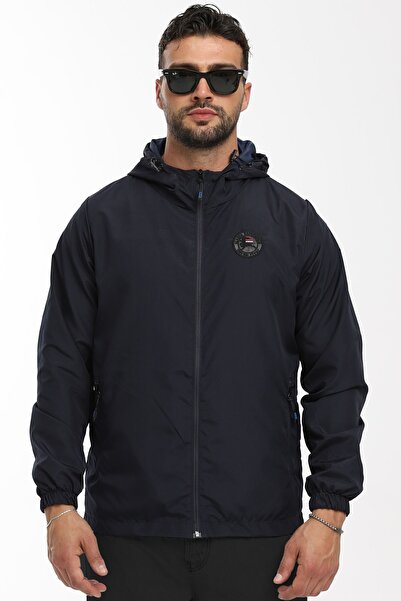 river green Muški Postavljeno Otporan na vetar Sa kapuljačom tamnoplavi kišni...