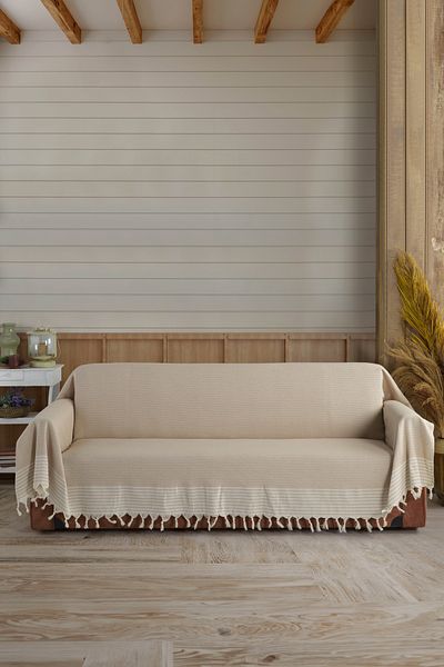 Vagonik Organic Trend Sleeves - 180x300 cm Pânză de canapea King Size, Husă de canapea extensibilă