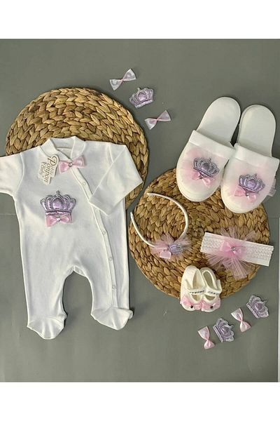 Cherub Baby Fluffy Crown Baby Maternity Set with Overalls and Slippers