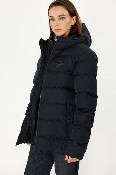 QAWWA Dámská zimní bunda Navy Blue větruodolná Puffer