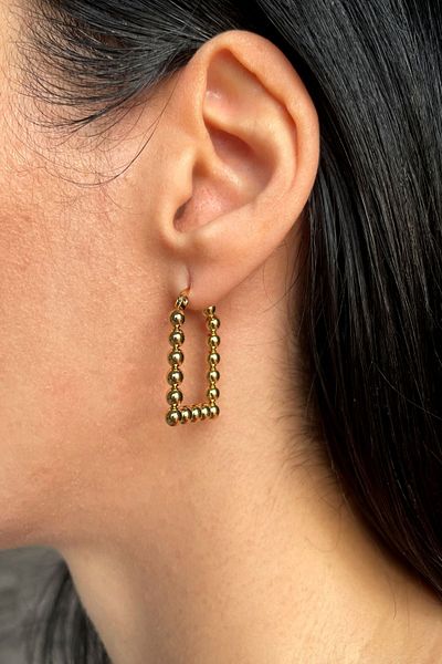 Onouqo Gold Color No Darkening and Rusting Steel Earrings