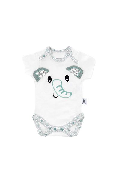 Gezenbebe Hero Elefant Patterned Embroidered Short Sleeve Body for Babies