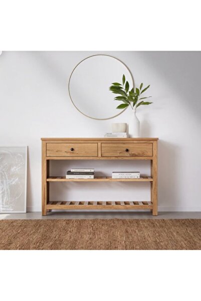 ŞafakMobilya Ahşap ızgara raflı masif dresuar