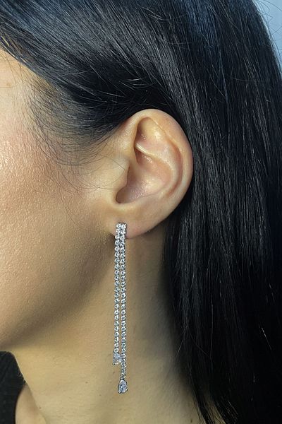 Onouqo Silver Color Waterway - Zircon Stone Women's Earrings