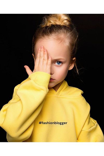 Lolliboomkids Girl's Embroidered Slogan Hashtag Oversize Bottom Top Set Hooded 3 Thread Ribbon