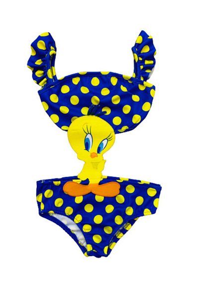 Lolliboomkids Navy Yellow Polka Dot Tweety Mayokini - Frilly Last Season κοστούμι