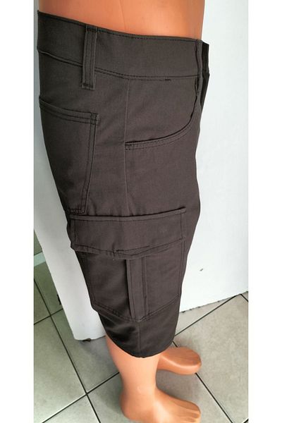 BeyzDenim Σκούρο καφέ σορτς Capri Παντελόνι με μήκος κάτω από το γόνατο Μεγάλο μέγεθος
