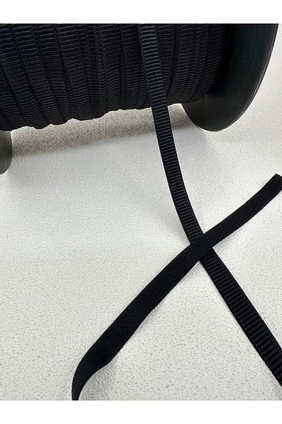 paşateks since 1995 şekil 1 cm Striped Grosgrain Rubber-5 Meters-Black