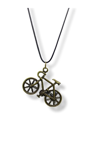 whocares Bisiklet ve Doğa Antik Renk Sembollü Kolye İpli Unisex Kaliteli