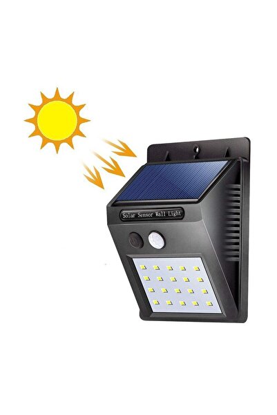 Genel Markalar Solar 20 Led Hareket Sensörlü Su Geçirmez Led Lamba Aplik