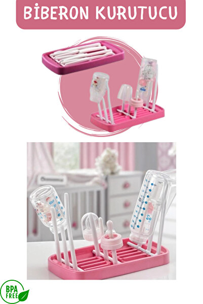 Espas Home Katlanabilir Biberon Ve Mama Kabı Kurutucu Pembe