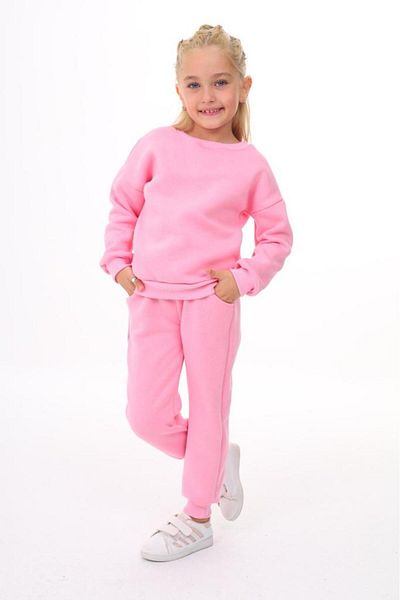 Lolliboomkids Set de trening cu 3 fire pentru fete, de sus și de jos, culoare roz negru, potrivire confortabilă