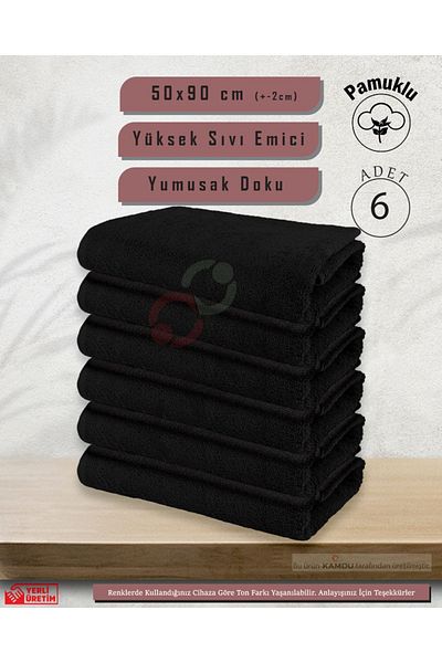 Embays 6 Pieces 50X90Cm Cotton Towels - Hand Face Towels for Barbershop, Hairdresser and Sportsman