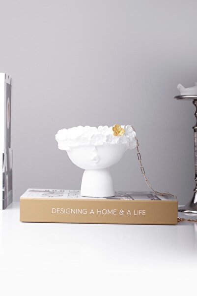 LALEZEN HOME Beyaz Saksılık - Anahtarlık Çok Amaçlı Şık Dekorlar