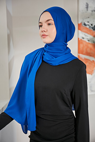 Scarf Şal din şifon Arya Crinkle - Saks Blue
