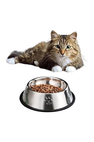 EnPet 1 Piece 18cm Stainless Steel Metal Pet Cat Dog Food And Water Bowl Food Bowl