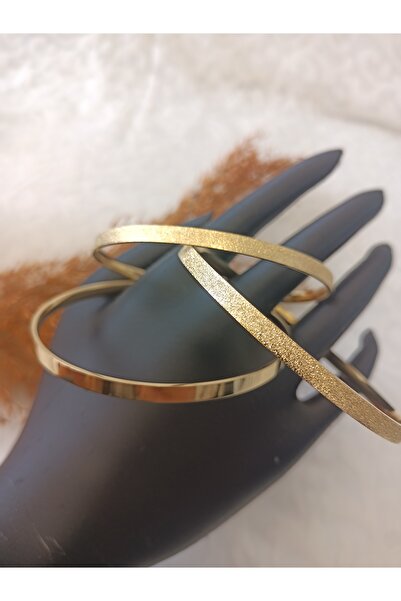 LİLLY AND MOLLY JEWELERY 3 LÜ SİMLİ KALIN AJDA ÇELİK BİLEZİK