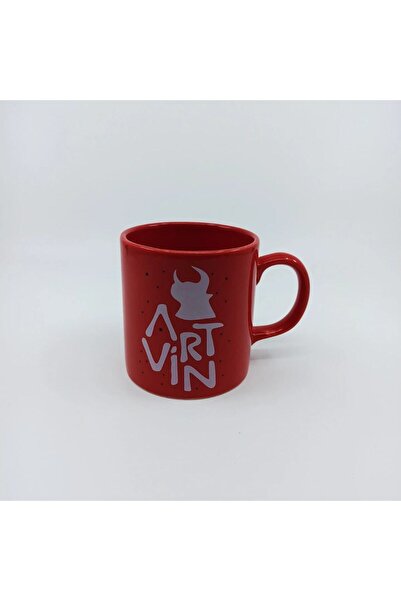 Artvin Logo Baskılı Kupa Bardak / Kırmızı