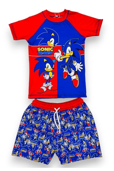Lolliboomkids Jungen-Badeanzug-Set mit Paw Patrol-Aufdruck, blau-gelb-weißes T-Shirt, Shorts, Oberteil, Taucher-Unterseite, Fallschirm