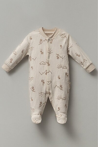 Necix's Badem Uzun Kollu Patikli Tulum 0-6 Ay