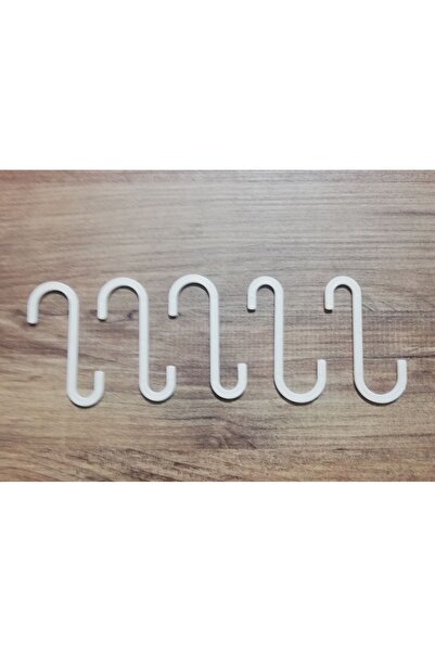 esinece 15 Krem Plastik Askı Kanca, Mutfak Ve Banyo Için Aksesuar S Kanca,askılık 15 Adet