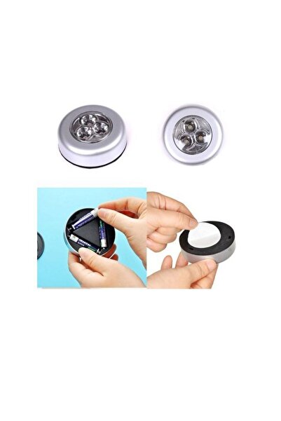 Onetick Dolap İçi Yapışkanlı 3 Ledli Pilli Mini Pratik Aydınlatma 4 Adet