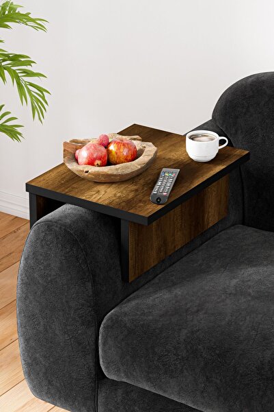 Ceramical Kls Ayarlanabilir Koltuk Sehpası Yan Sehpa - Ceviz