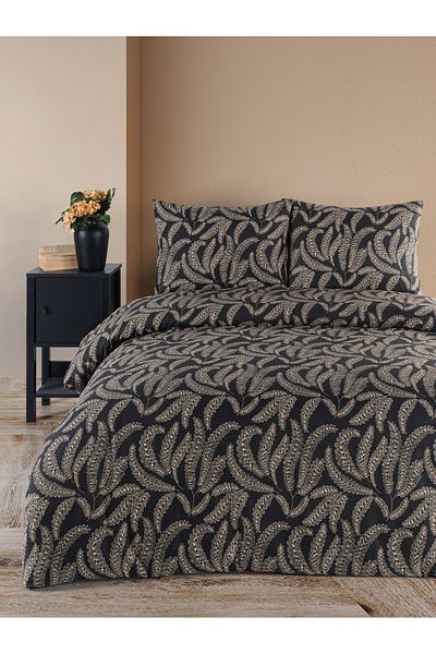Evim Petit Florets 100% Cotton Black Duvet Cover Double 200X220