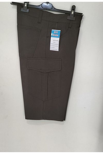 BeyzDenim Σκούρο καφέ σορτς Capri Παντελόνι με μήκος κάτω από το γόνατο Μεγάλο μέγεθος