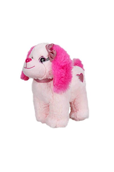 scntoys Peluş Köpek Oyuncak Pelüş Köpek Oturan Renkli Peluş Köpek 28 Cm Pembe...