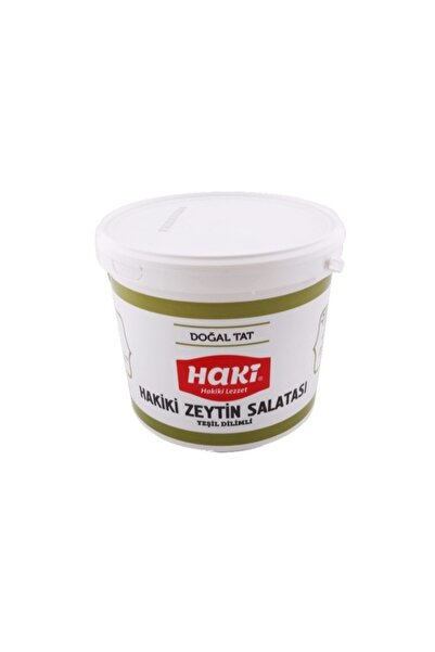 HAKİ Yeşil Dilimli Zeytin Salatası 5 Kg Net Kova
