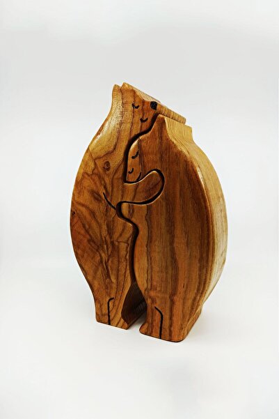 Artvin El Yapımı Ahşap Ayı ve Yavrusu, Sıcak ve Nostaljik Dekorasyon Parçası