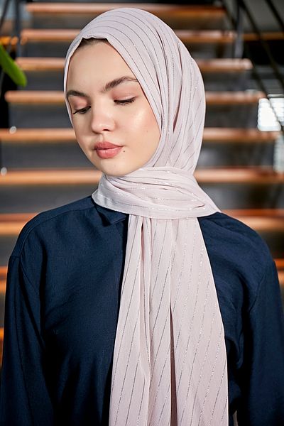 Scarf Light Powder Silver Glitter Chiffon Shawl