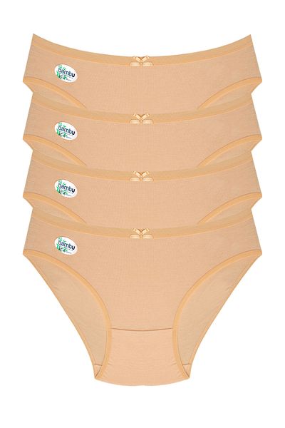 Stars Underwear Γυναικείο εσώρουχο μπαμπού ψηλόμεσο - 4 τεμάχια χρώματος δέρματος