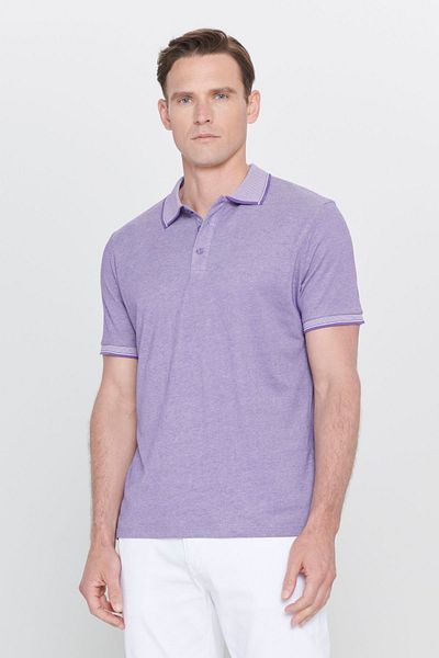 AC&Co / Altınyıldız Classics Ανδρικό μπλουζάκι Polo γιακά 3 τεμαχίων Slim Fit - Μαύρο, Μπλε, Μωβ, Λευκό, Βαμβακερό που δεν συρρικνώνει