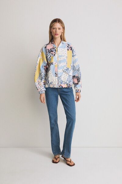 Pilea Patterned Cotton Bomber Jacket