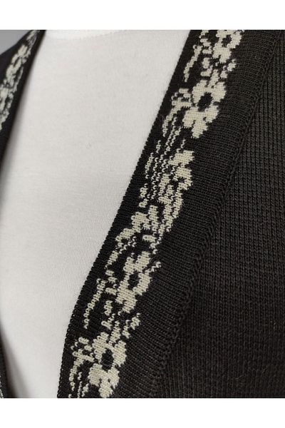 Sevil Ribbed Knitwear Floral Patterned Mother's Vest