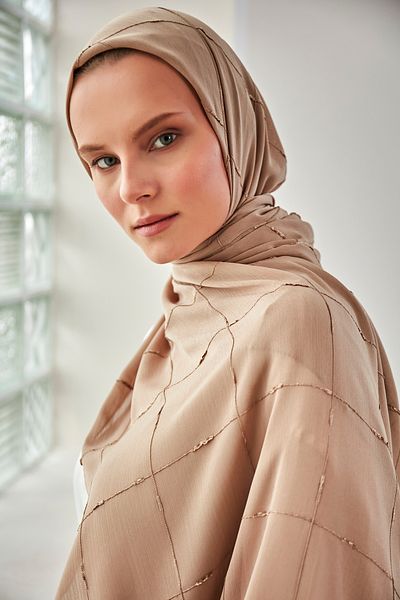 Scarf Σάλι Arya Butterfly Chiffon - Milk Coffee