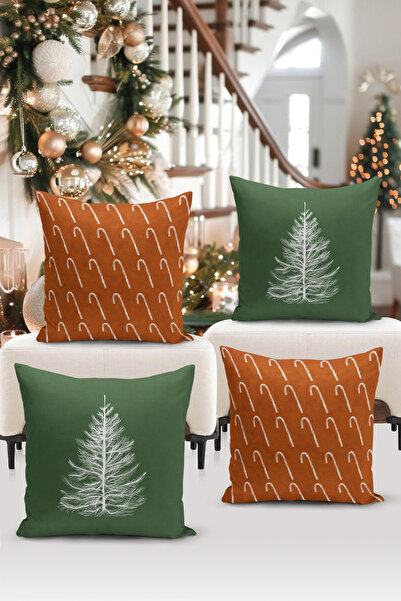 Bertille Home Новорічна серія - Набір з 4 чохлів для подушок з двостороннім ц...