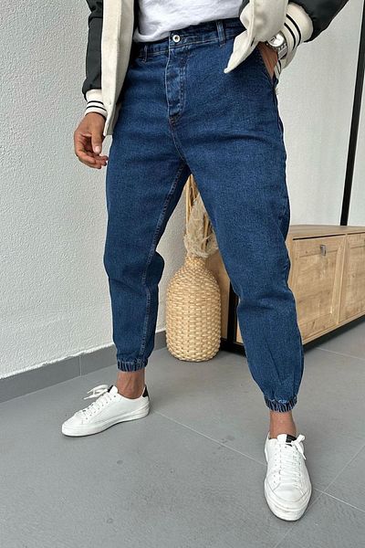 NO61 MAN Jogger Elastic Waist Lycra Dark Blue Jeans