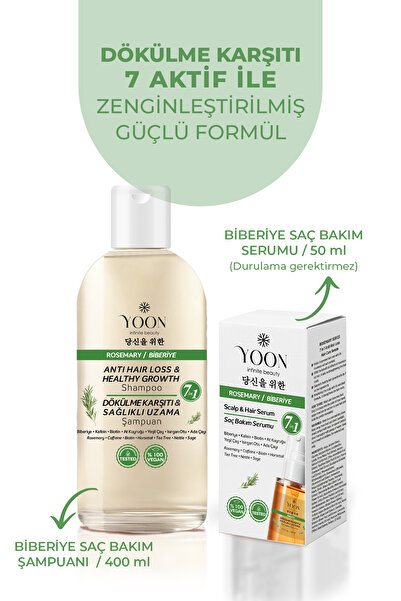 YOON 2'li Set Saç Dökülme Karşıtı, Hızlı Saç Uzatma, 7 Aktifli Biberiyeli Saç...
