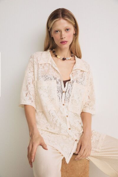 Pilea Crochet Oversize Short Sleeve Shirt