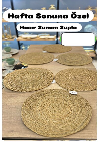 PONCİKPAZAR 6-Piece Wicker Charger Set