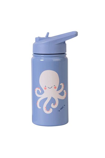 saro Blue 350ml Stainless Steel Thermos Flask with Straw