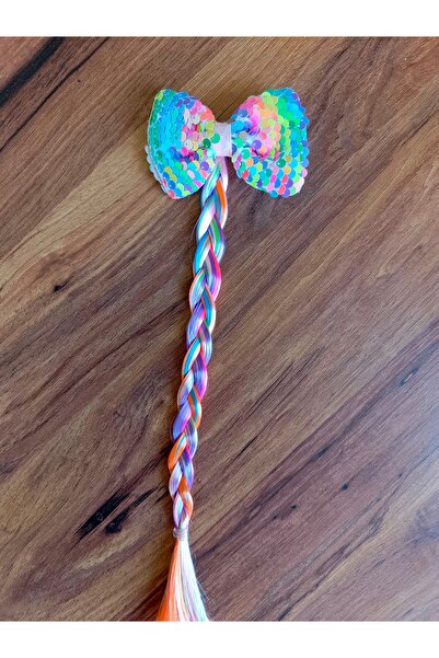 NİLZ Pullu Fiyonk Model Örgü Saçlı Çocuk Pens Toka 1 adet