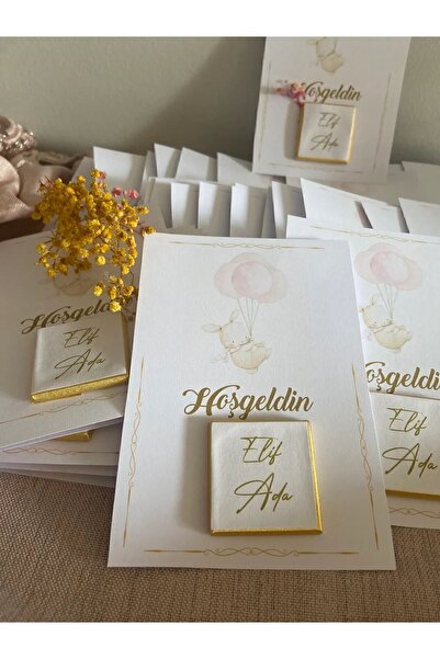 Bidolu 50 Adet Hoşgeldin Bebek Sütlü Çikolata Hediyesi Yenidoğan Çikolatası